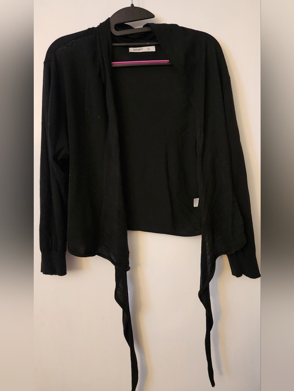 Old Navy Black Open-Front Women's Wrap/Tie Cardigan